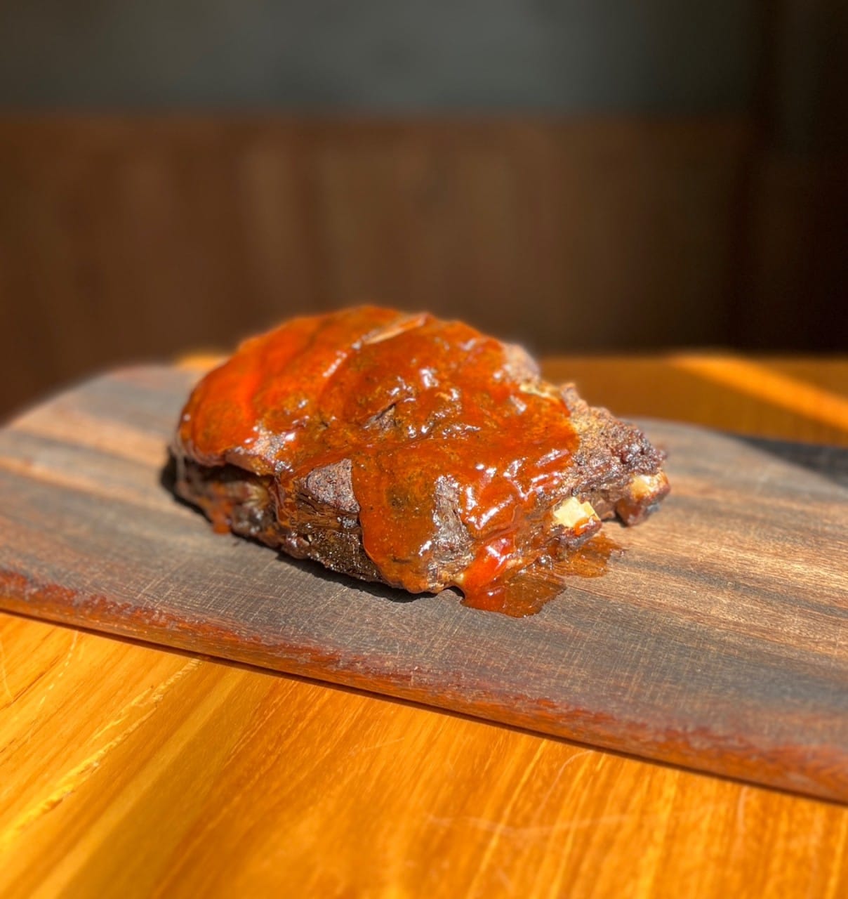 Smoked BBQ ribs with house-made sauce at Sunday Best, American BBQ restaurant near Wangsimni Station in Seoul